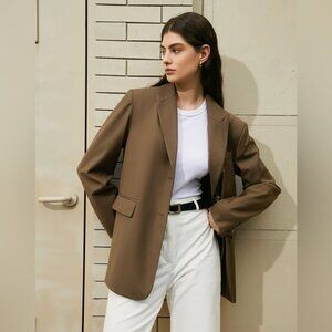 Brown structured oversized blazer